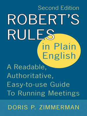 cover image of Robert's Rules in Plain English 2e